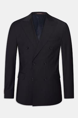 Regular Fit Double Breasted Microstructure Blazer