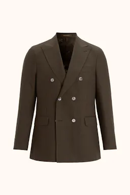 Regular Fit Double Breasted Linen Blazer