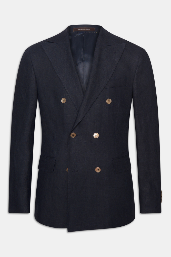 Regular Fit Dubbelknäppt Microstructure Kavaj