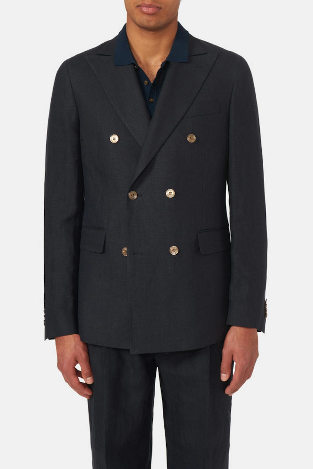 Regular Fit Dobbeltradet Microstructure Blazer