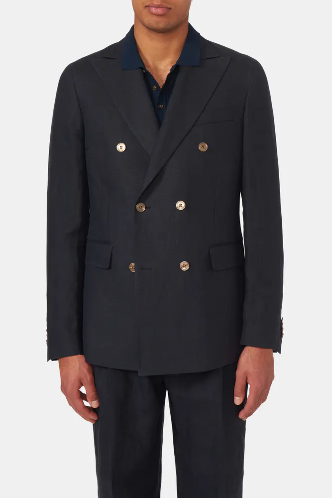 Regular Fit Dobbeltradet Microstructure Blazer
