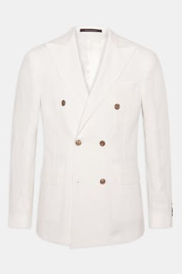 Regular Fit Double Breasted Microstructure Blazer