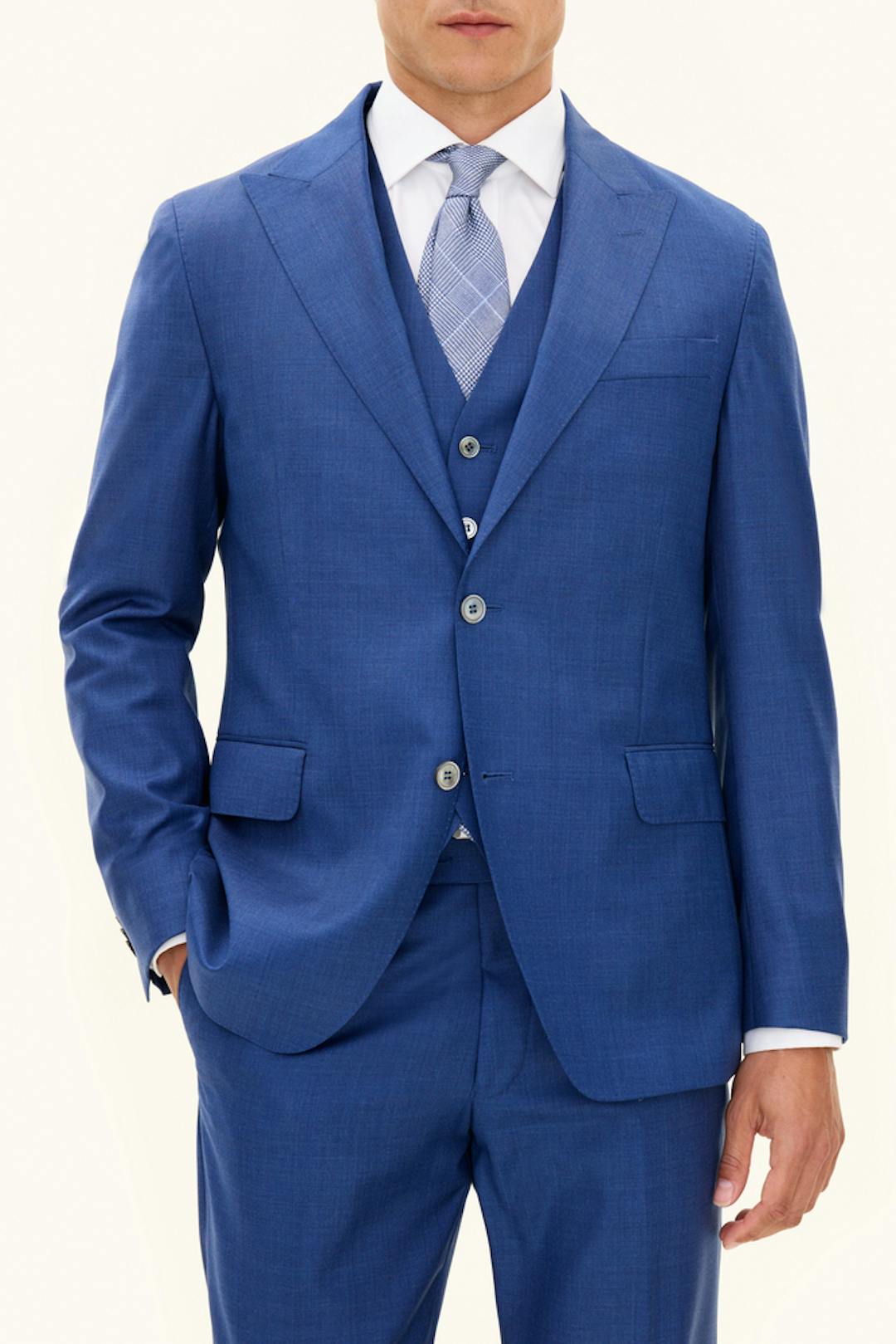 Regular Fit Microstructure Blazer