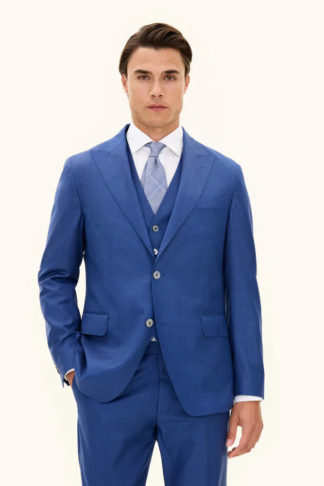 Regular Fit Microstructure Blazer