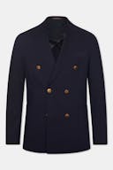 Regular Fit Double Breasted Microstructure Blazer