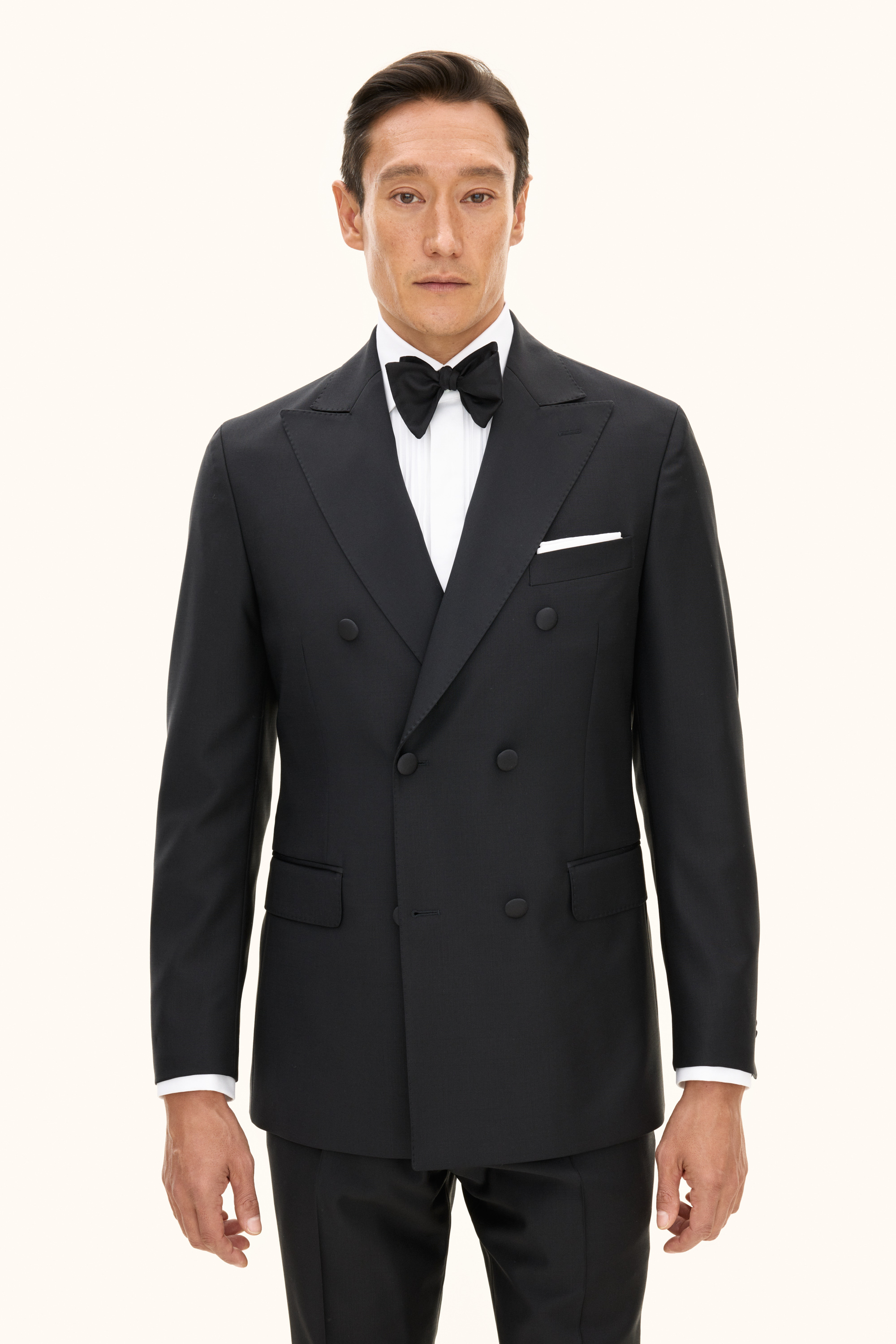 Regular Fit Double Breasted Tuxedo Velvet Blazer - Black | Oscar