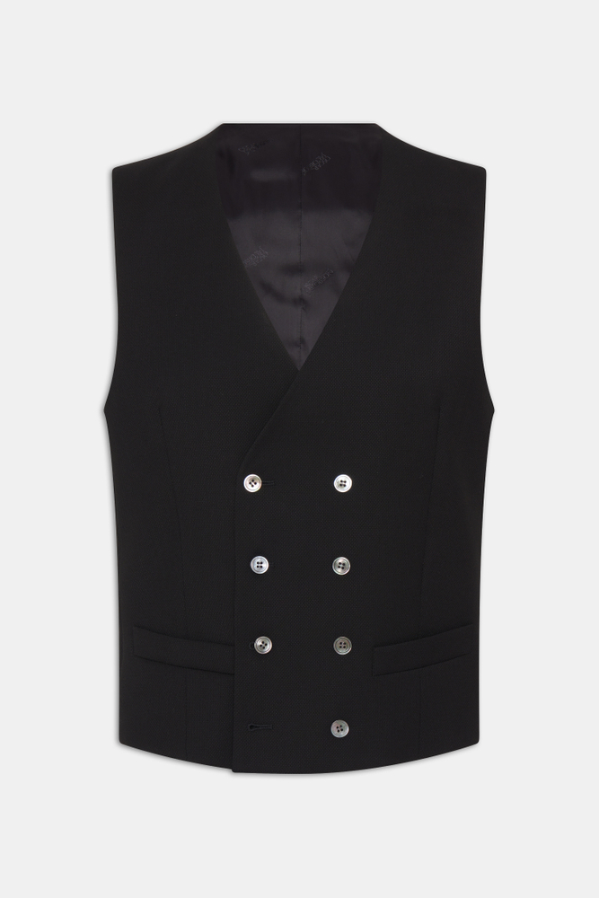 Regular Fit Dobbeltradet Vest Tropical Wool