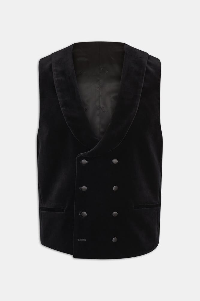 Regular Fit Dobbeltspent Fløyelsvest