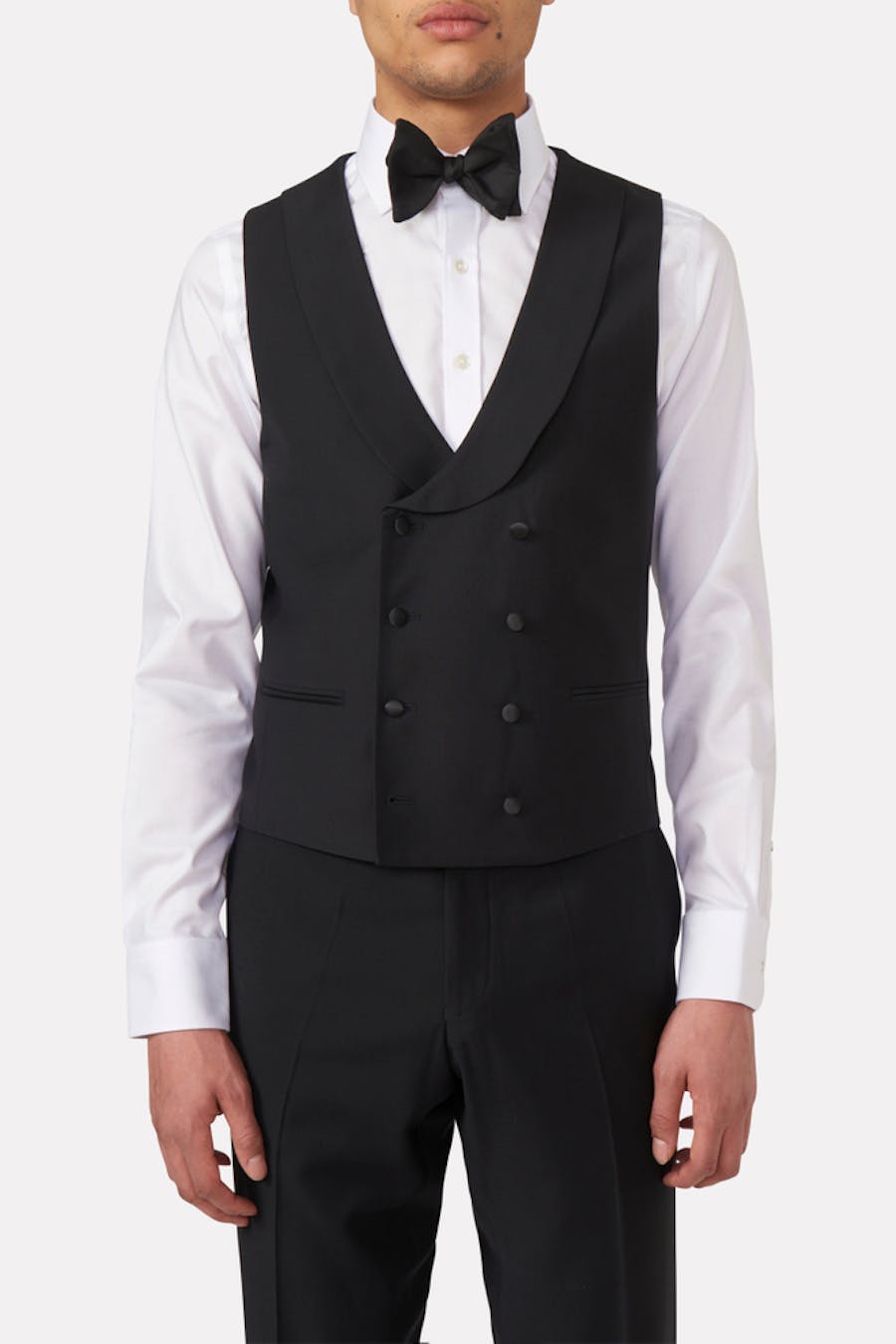Regular Fit Double Breasted Microstructure Waistcoat
