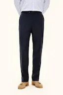 Regular Fit High Waist Wool Twill Trousers