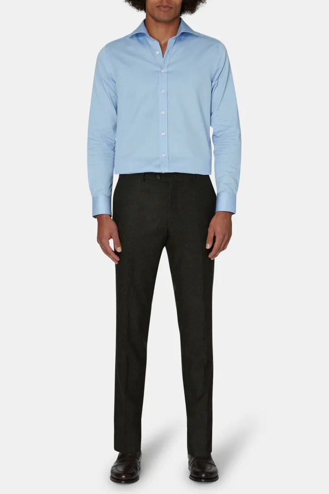 Slim Fit Brushed Wool Trousers