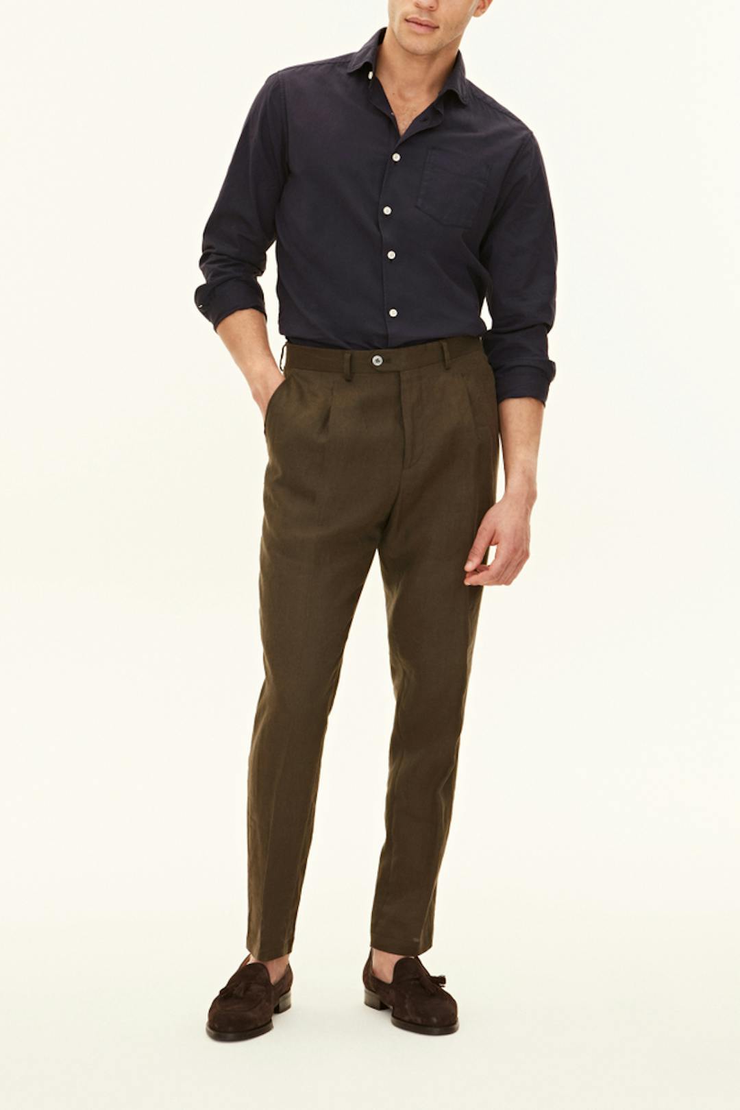 Regular Fit Linbukser Høy Midje