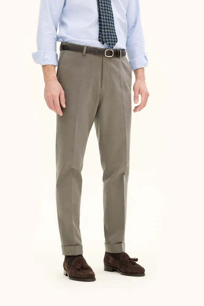 Slim Fit Brushed Wool Trousers