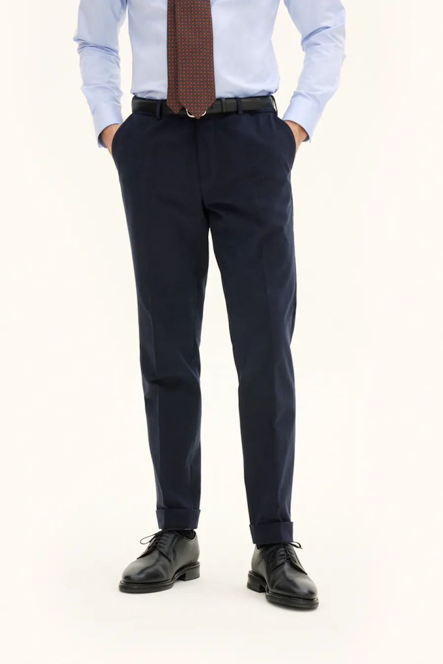 Slim Fit Byxor Borstad Twill