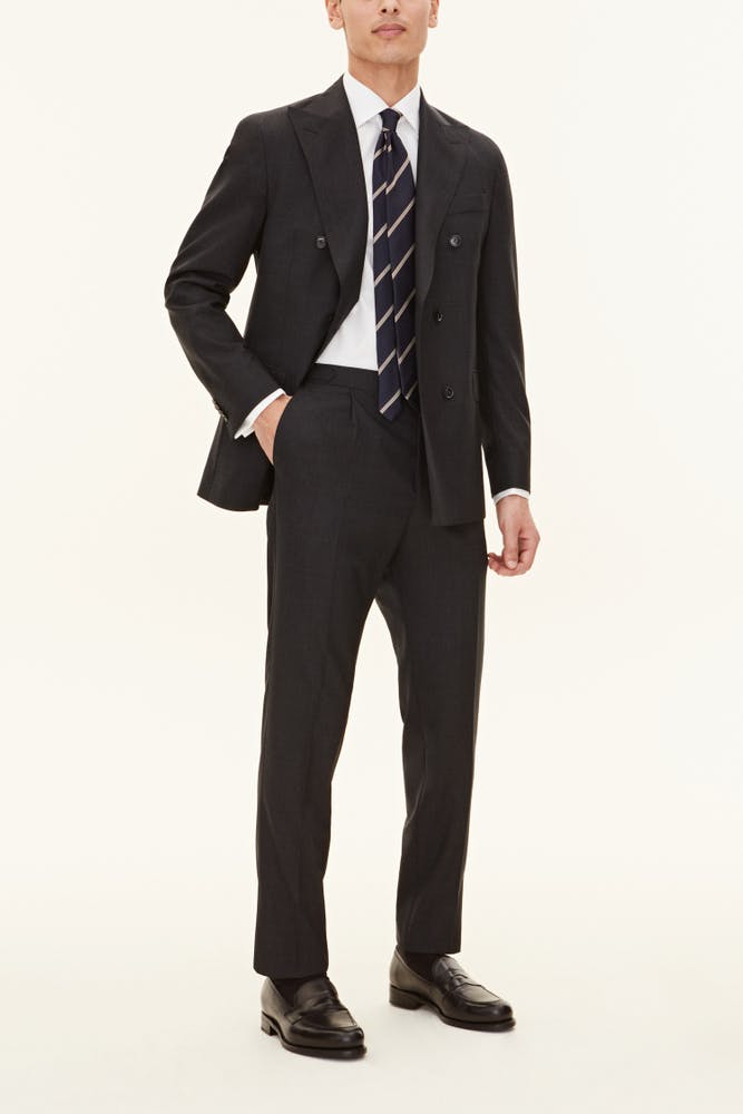 Regular Fit Microstructure Bukser Høy Midje