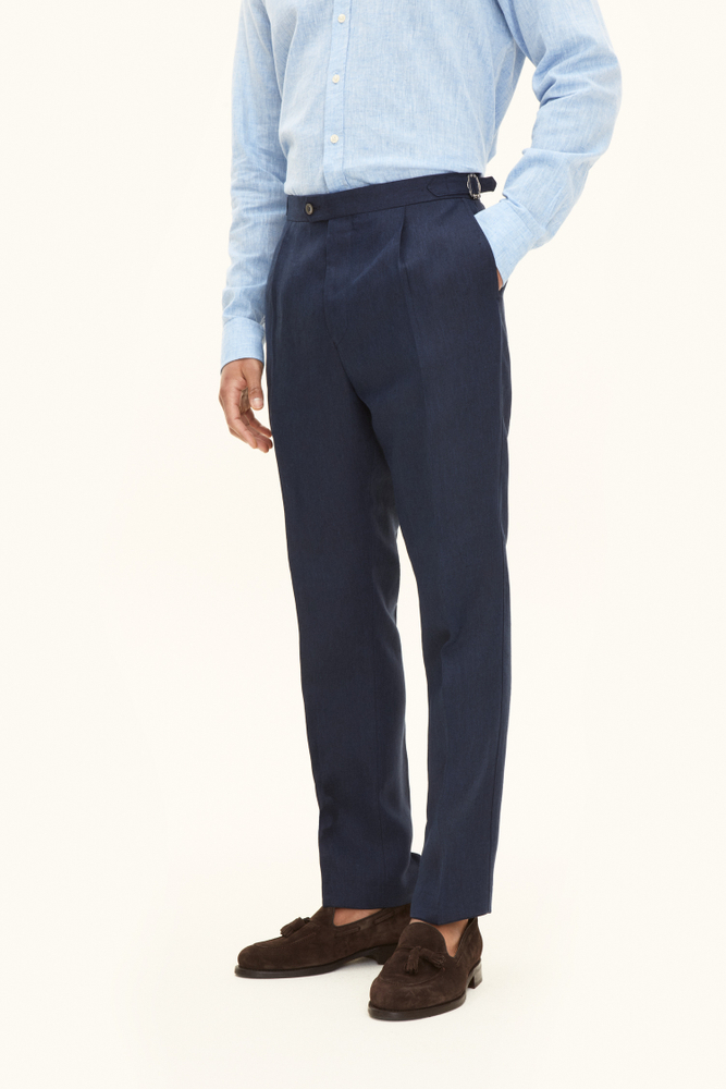 Regular Fit Linnebyxor Hög Midja