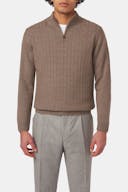 Regular Fit Half Zip Kabelstrikket Genser