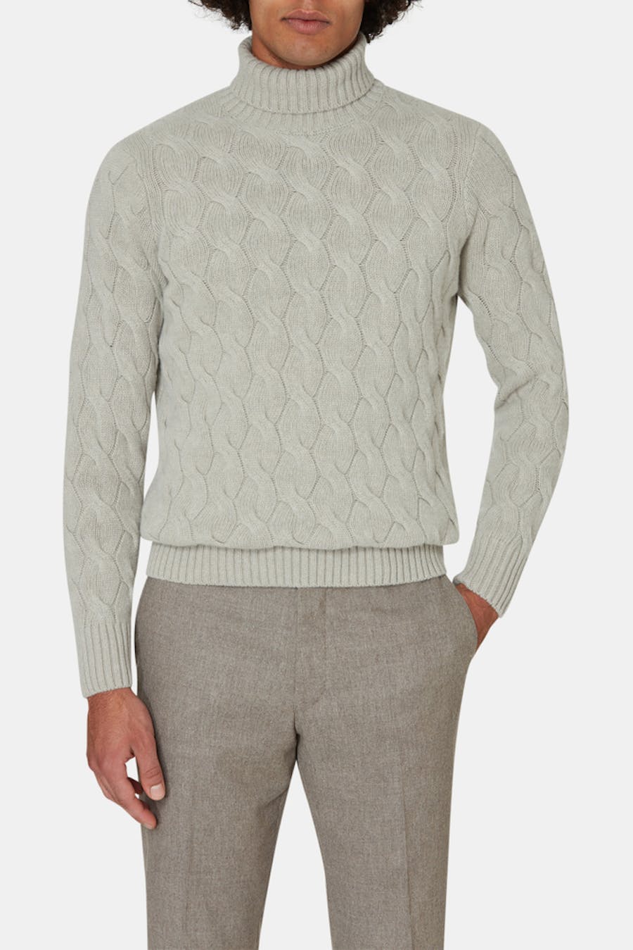 Regular Fit Cable Knit Rollneck