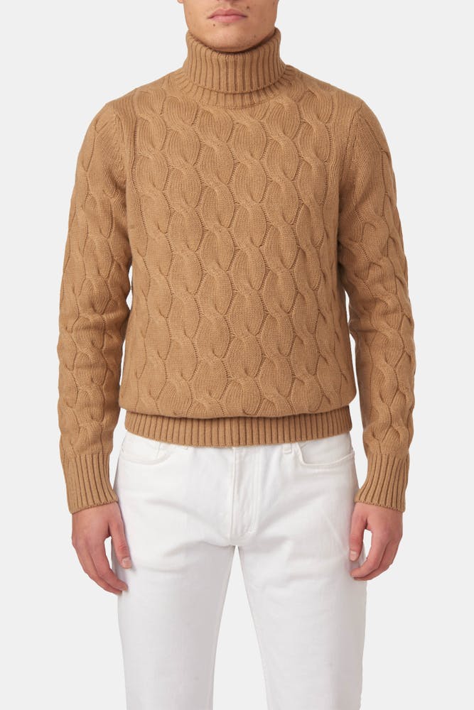 Regular Fit Kabelstrikket Rullekrave