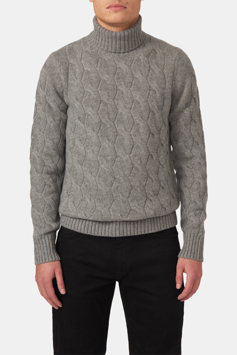 Regular Fit Kabelstickad Polotröja