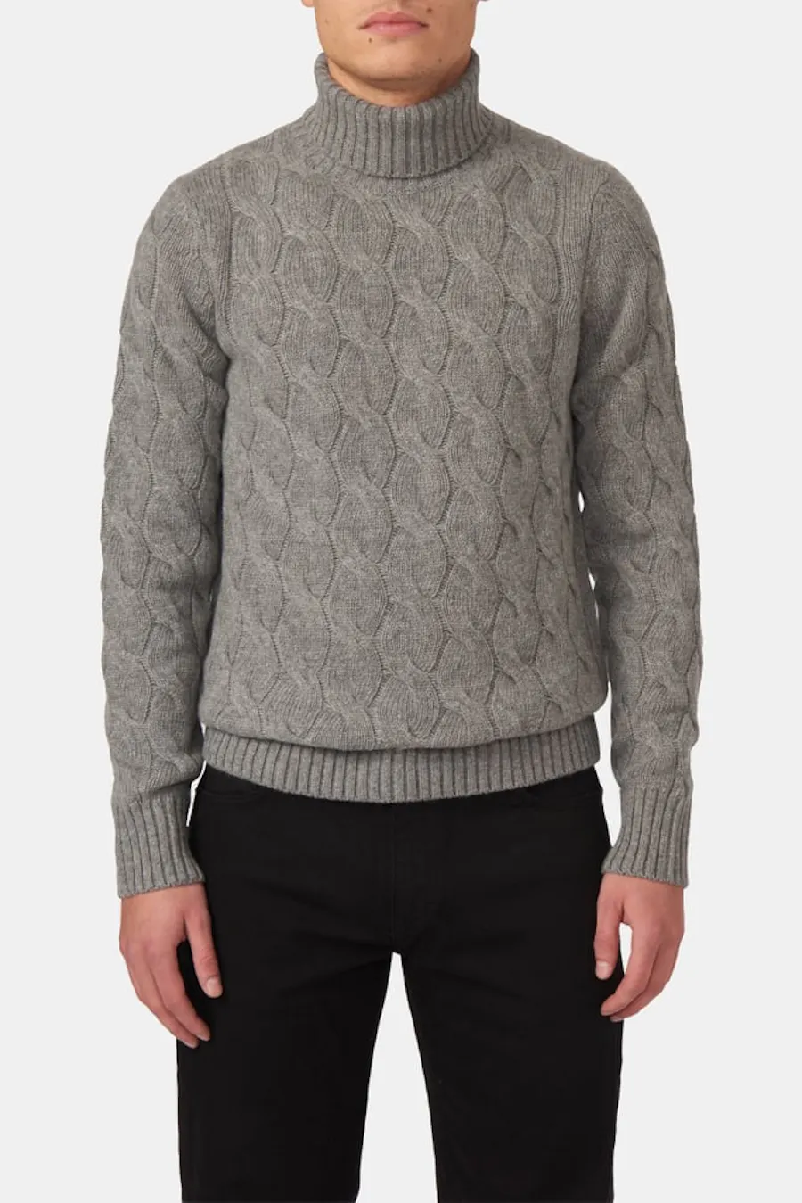 Regular Fit Kabelstickad Polotröja