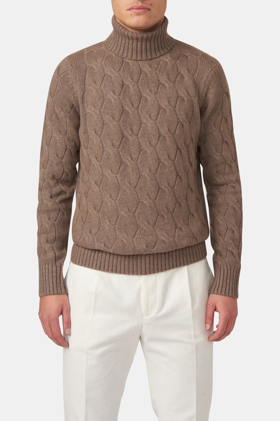 Regular Fit Cable Knit Rollneck