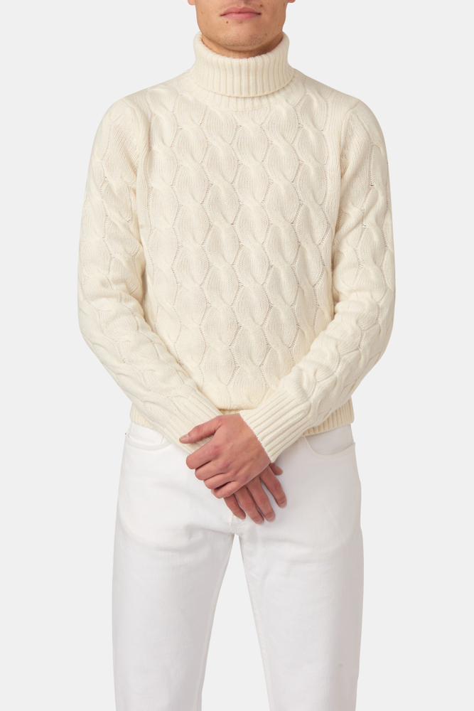 Regular Fit Kabelstickad Polotröja