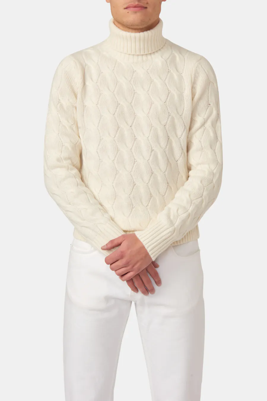 Regular Fit Kabelstickad Polotröja