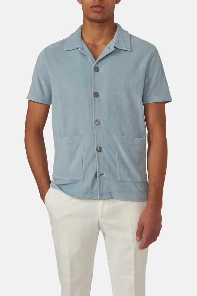 Regular Fit Kortärmad Frotté Skjorta