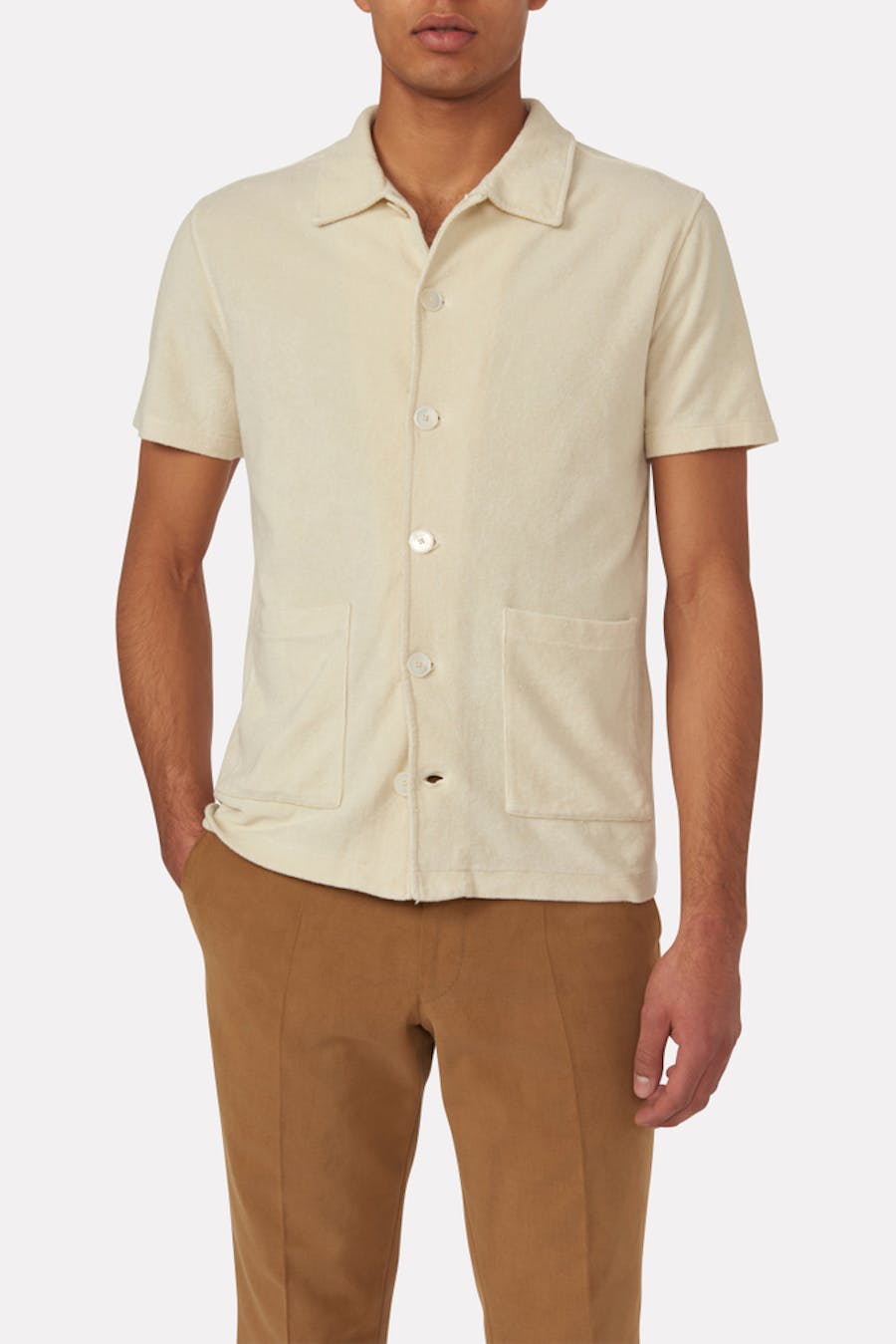 Regular Fit Kortærmet Frotté Skjorte