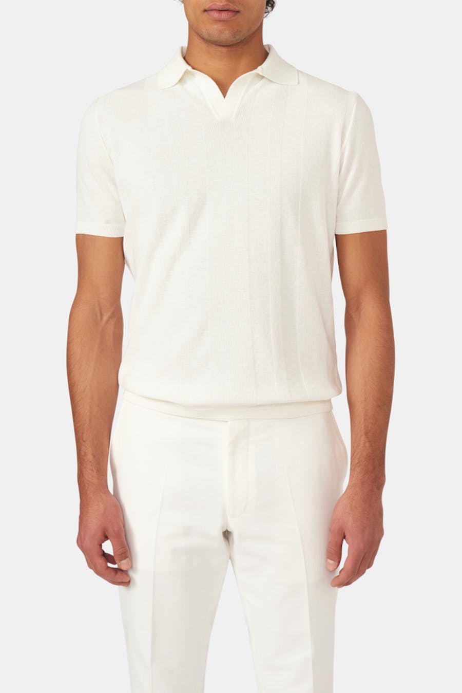 Slim Fit Strukturerad Stickad Piké