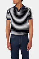 Regular Fit Randig Stickad Piké