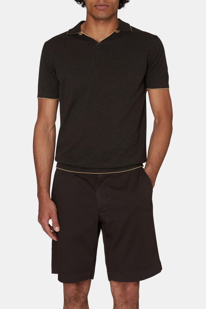 Regular Fit Kontraststickad Piké