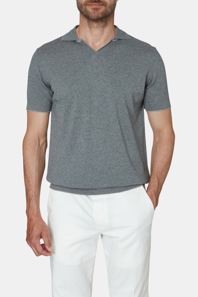 Regular Fit Contrast Knit Poloshirt