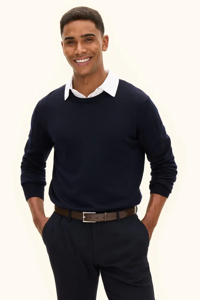 Slim Fit Rundhalset Genser Merinoull