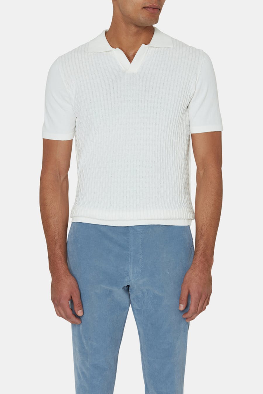 Slim Fit Structured Knit Poloshirt