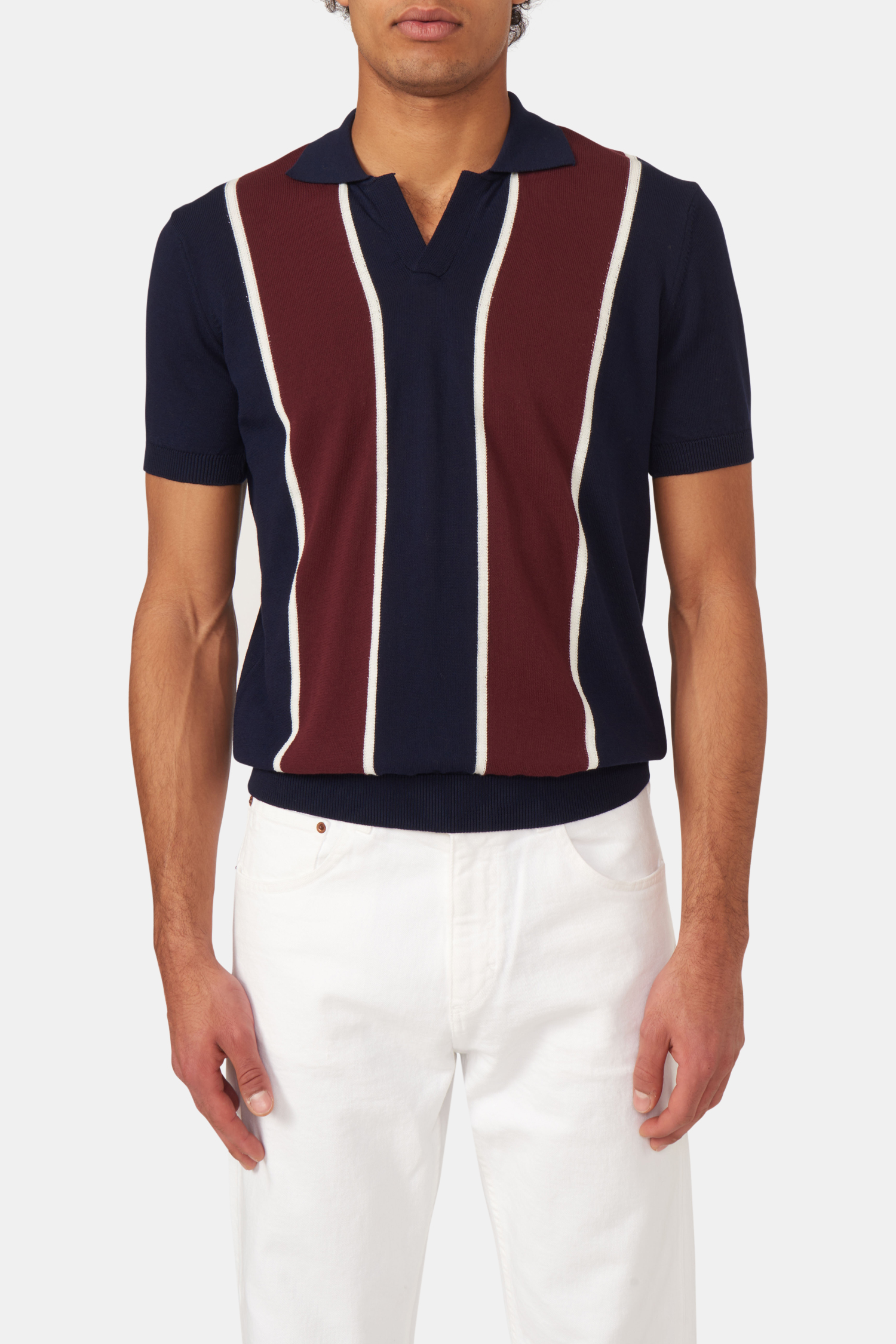 ★CPGN STUDIO_COMPAGNO★ Striped wappen knit khaki navy WBKurt_base_Knit-Knits-2436-