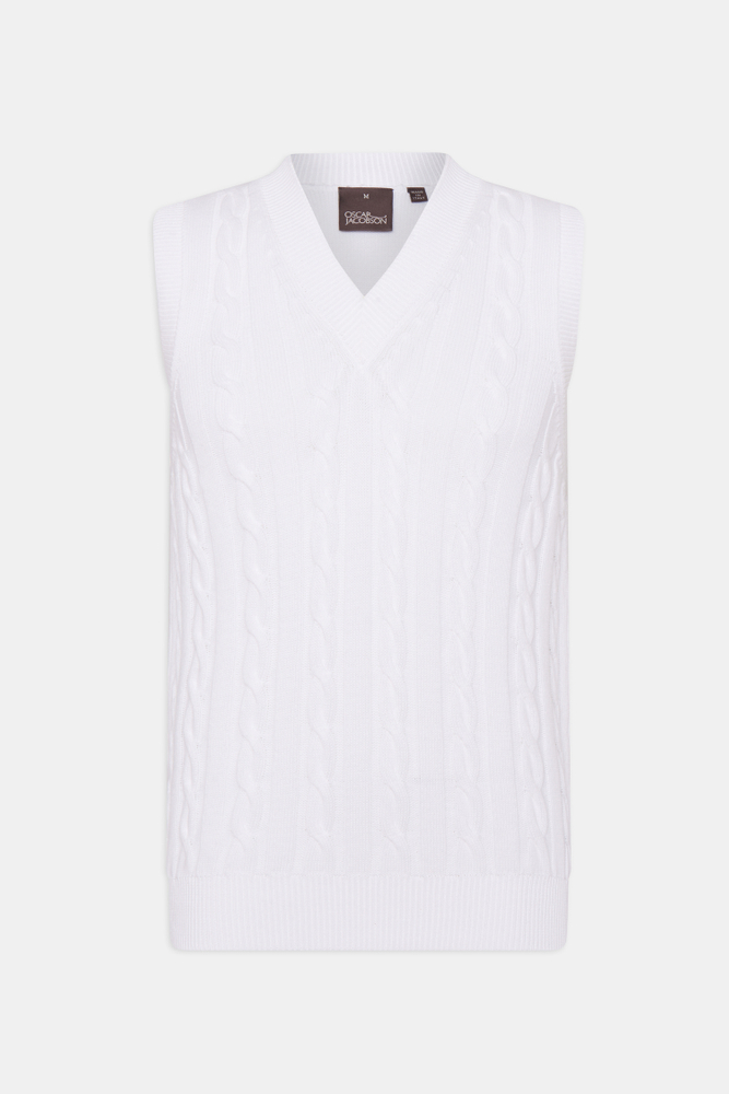 Regular Fit Kabelstickad väst