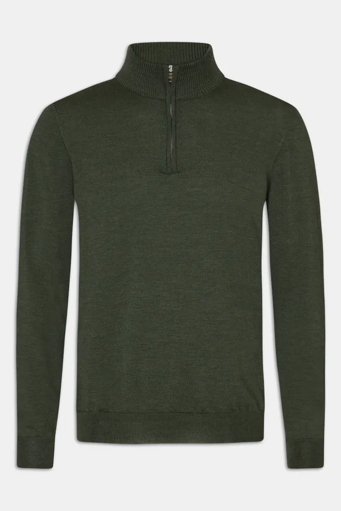 Regular Fit Half Zip Genser Extra Fine Merinoull