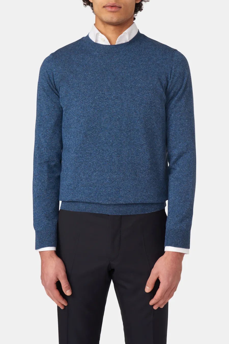 Slim Fit Rundhalset Melert Trøje