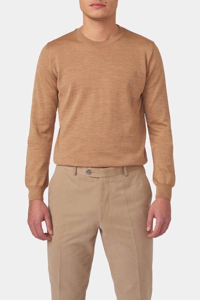 Slim Fit Rundhalset Genser Extra Fine Merinoull