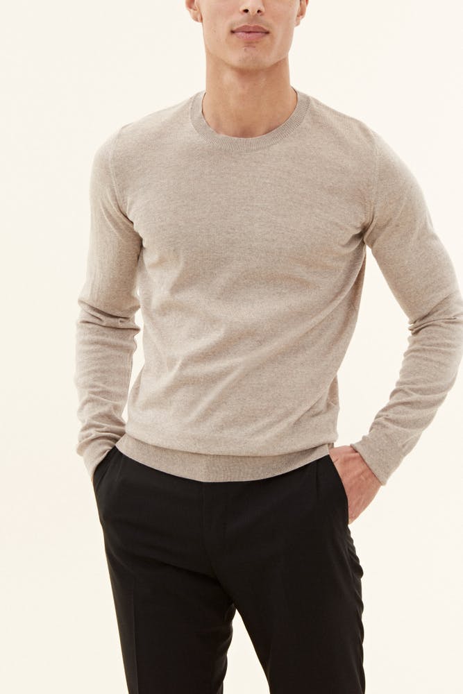 Slim Fit Rundhalset Genser Extra Fine Merinoull