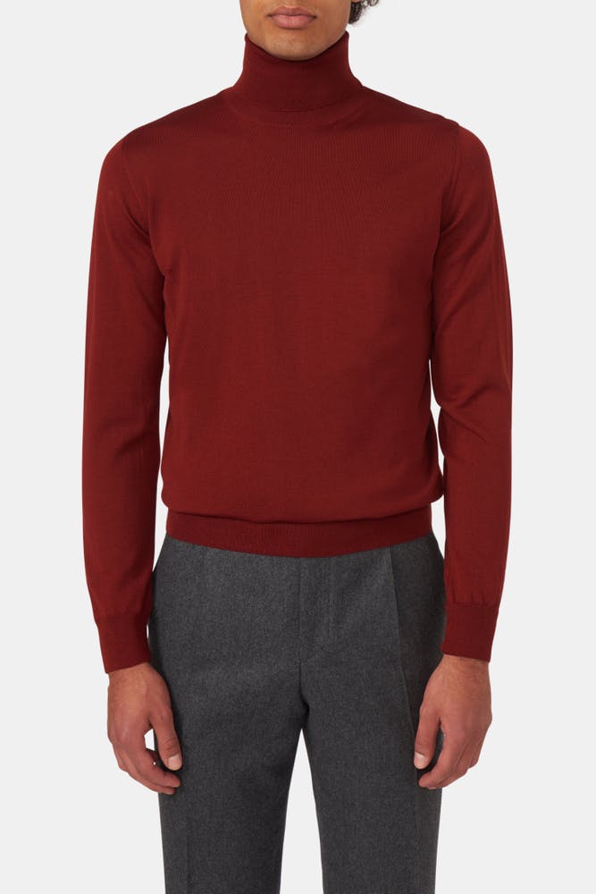 Slim Fit Rullekrave Extra Fine Merinould