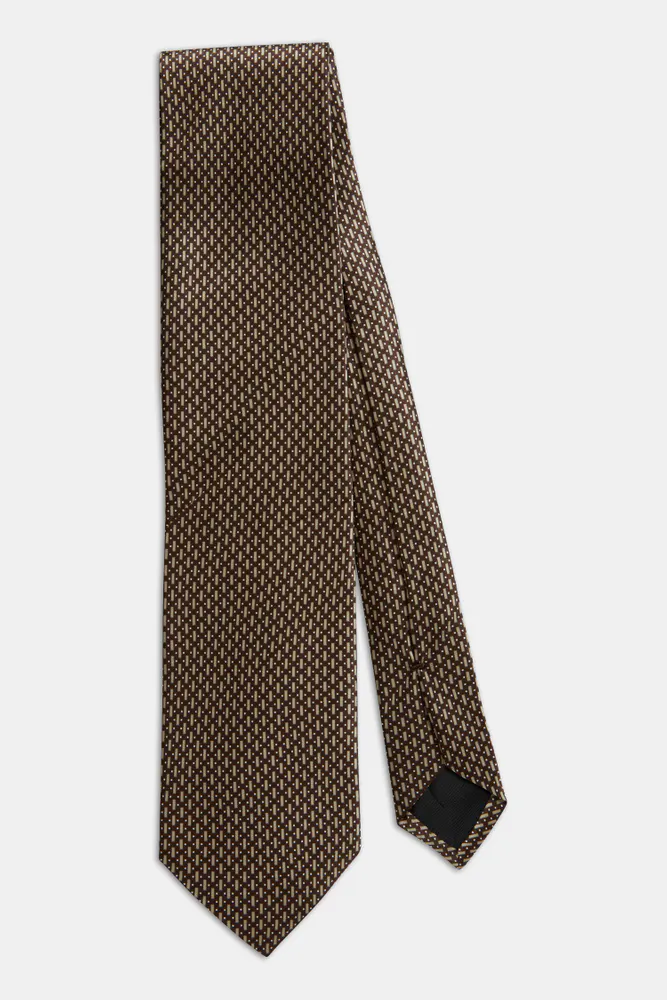 Geometriskt Mönstrad Slips Silk