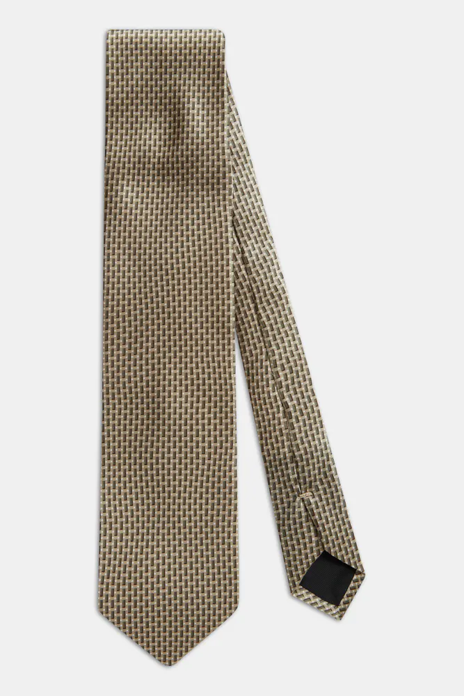 Geometriskt Mönstrad Slips Silk
