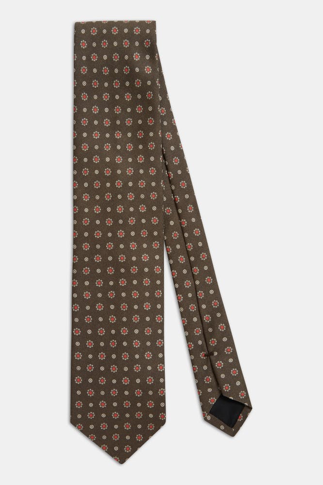 Floral Pattern Silk Tie