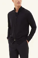 Regular Fit Full Zip Extra Fine Merino Wool Cardigan
