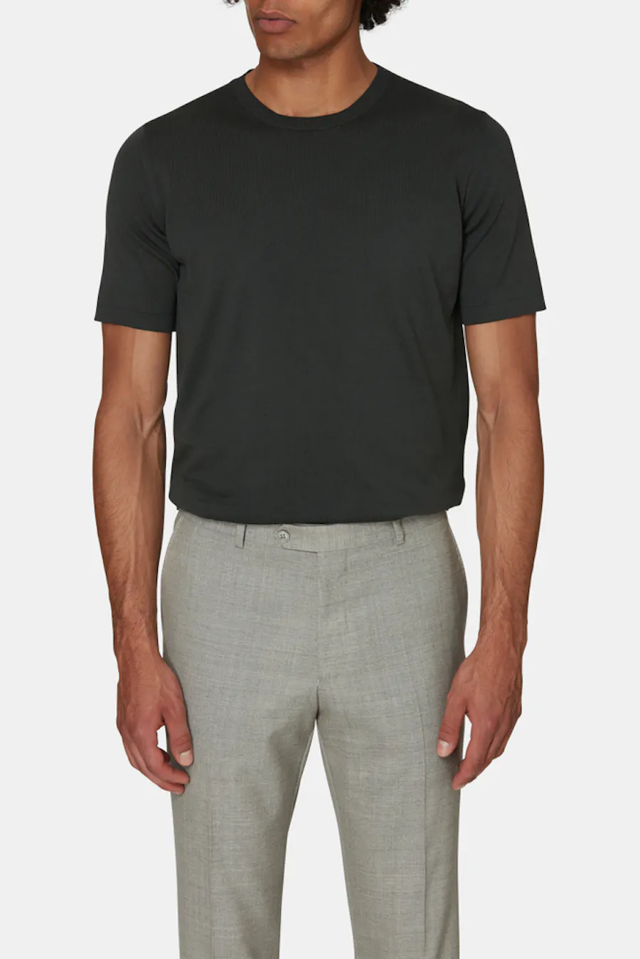 Slim Fit Finstickad T-shirt