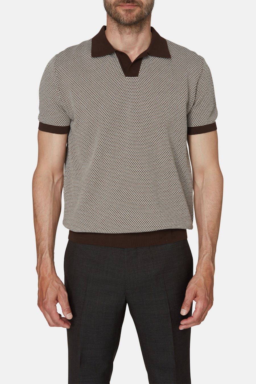 Regular Fit Jacquard Knit Poloshirt