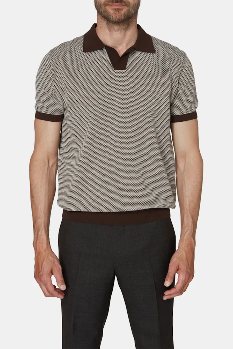Regular Fit Jacquard Strikket Polo